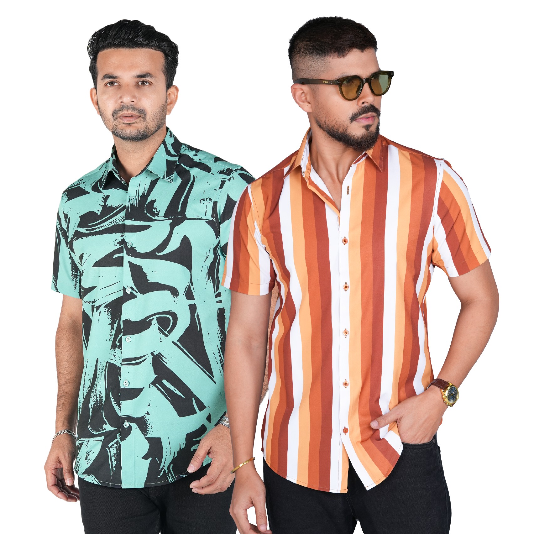 02 Pcs Combo Half Sleeve Shirt-26515S.